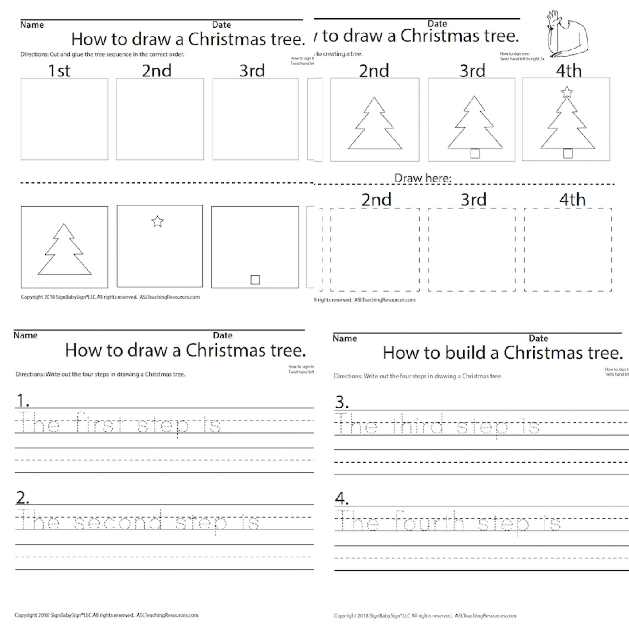 Christmas Tree Sequencing - Asl Teaching Resources