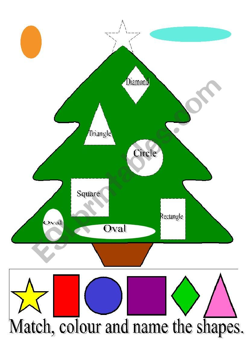 Christmas Tree - Shapes - Esl Worksheetan_Chika