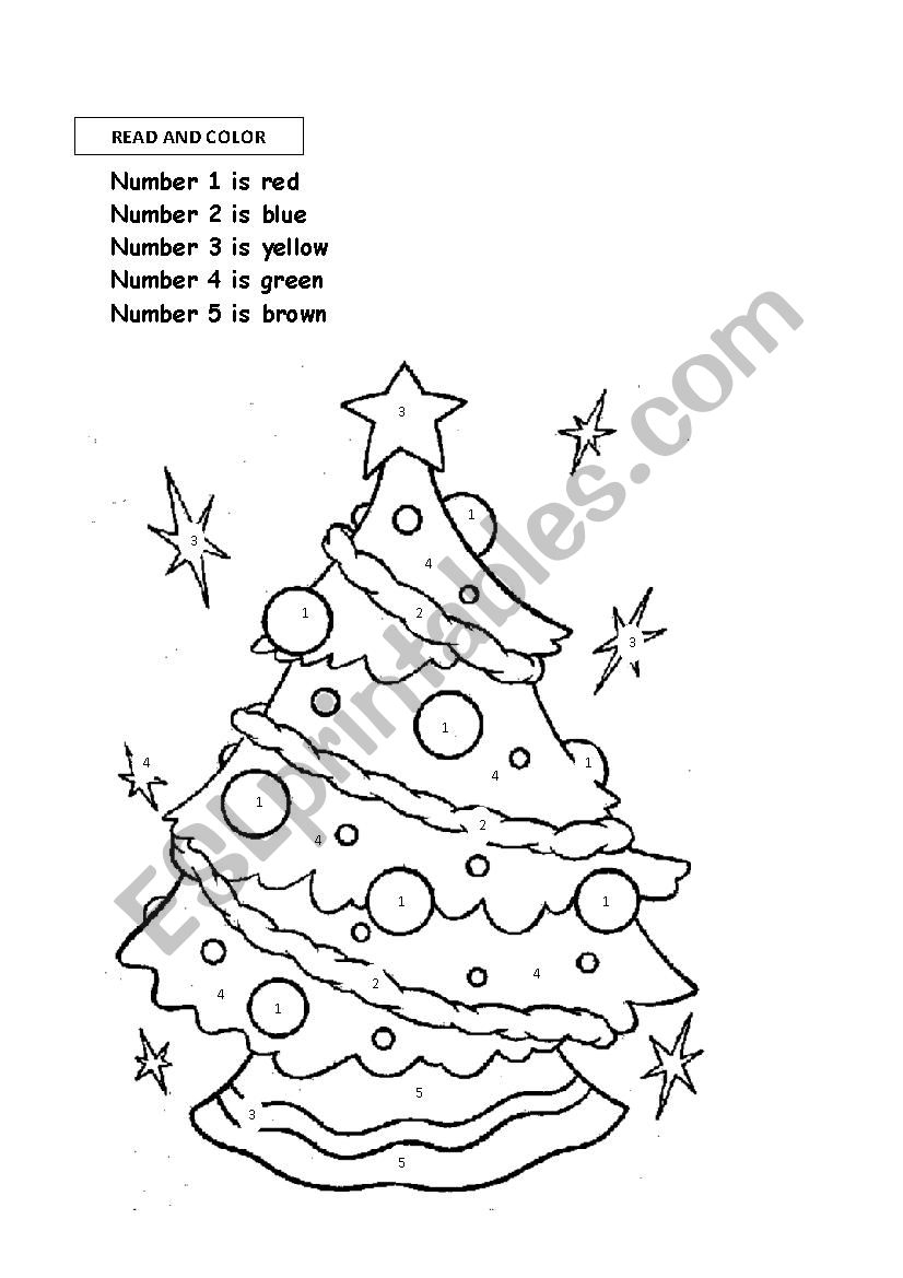 Christmas Tree To Color - Esl Worksheetm_21