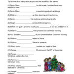 Christmas Verbs   English Esl Worksheets For Distance