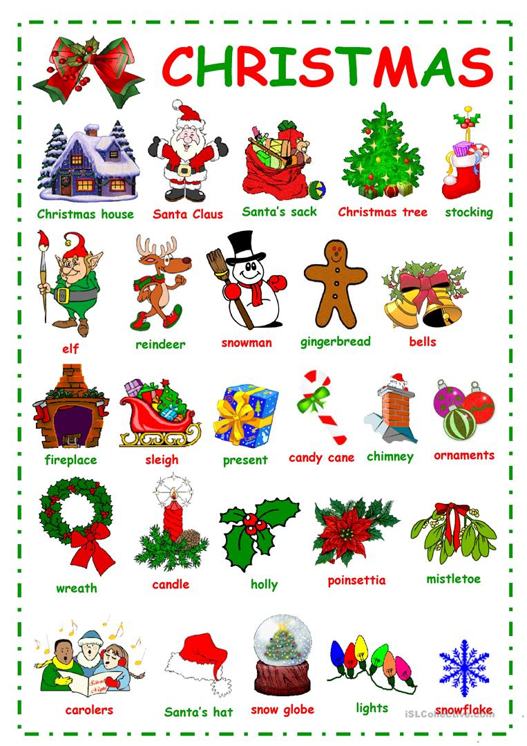 Christmas Vocabulary Worksheet AlphabetWorksheetsFree