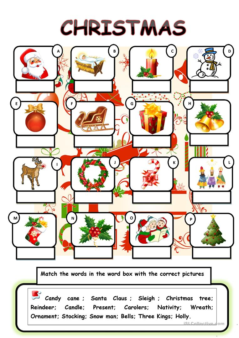 Christmas English Exercises Vocabulary And Worksheets AlphabetWorksheetsFree