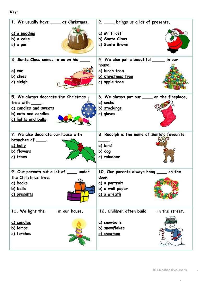 Christmas Vocabulary Quiz Worksheet - Free Esl Printable