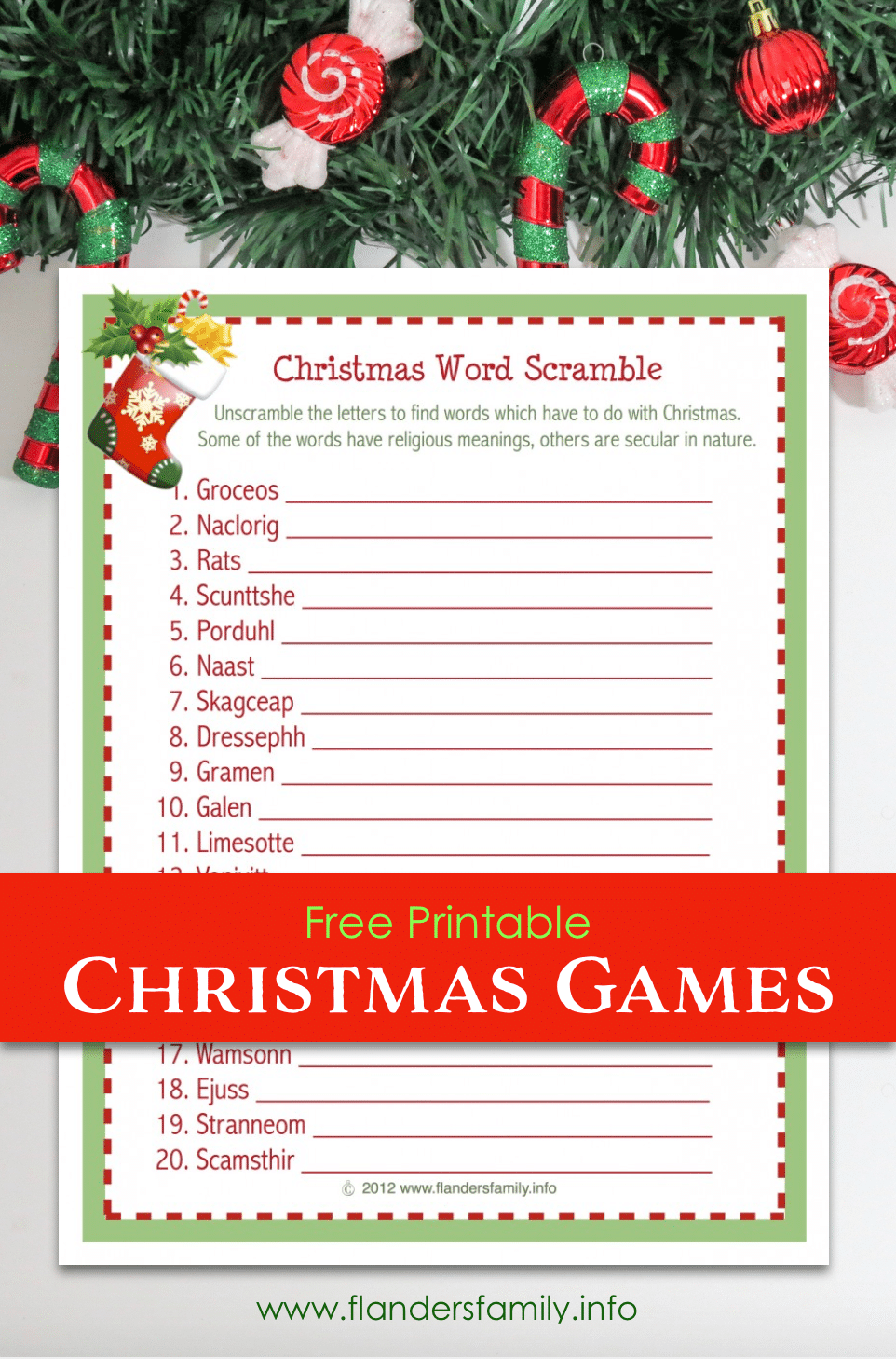 Christmas Word Scramble (Free Printable) - Flanders Family