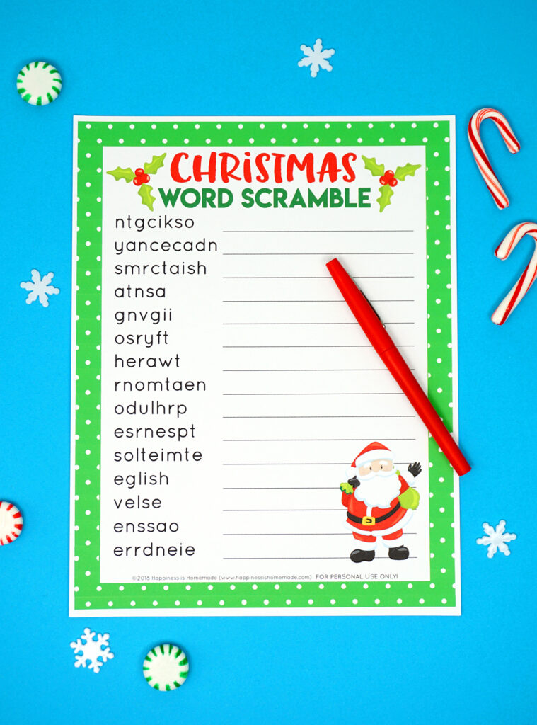 Christmas Word Scramble Printable   Happiness Is Homemade