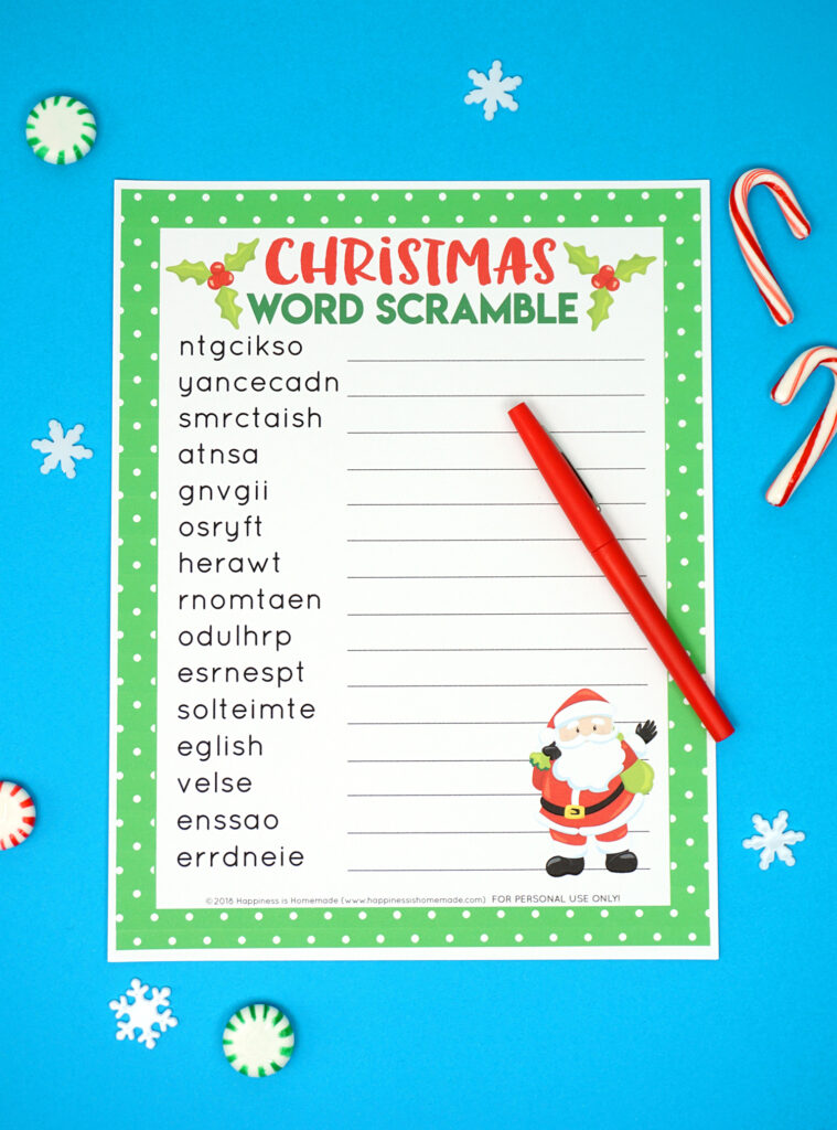 Christmas Word Scramble Printable   Happiness Is Homemade