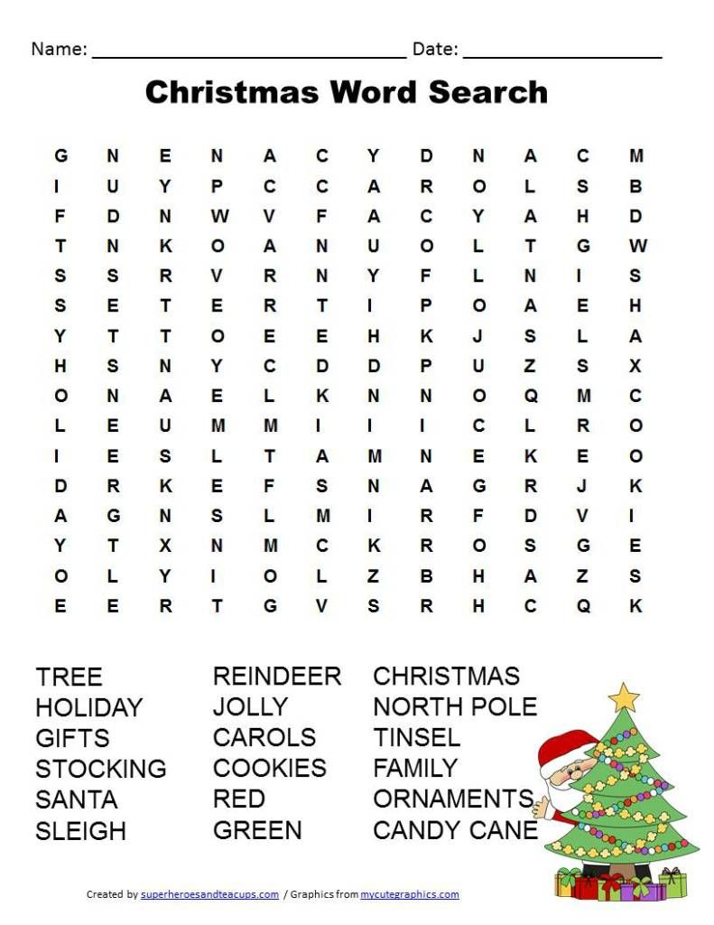 Christmas Word Search Free Printable | Superheroes And