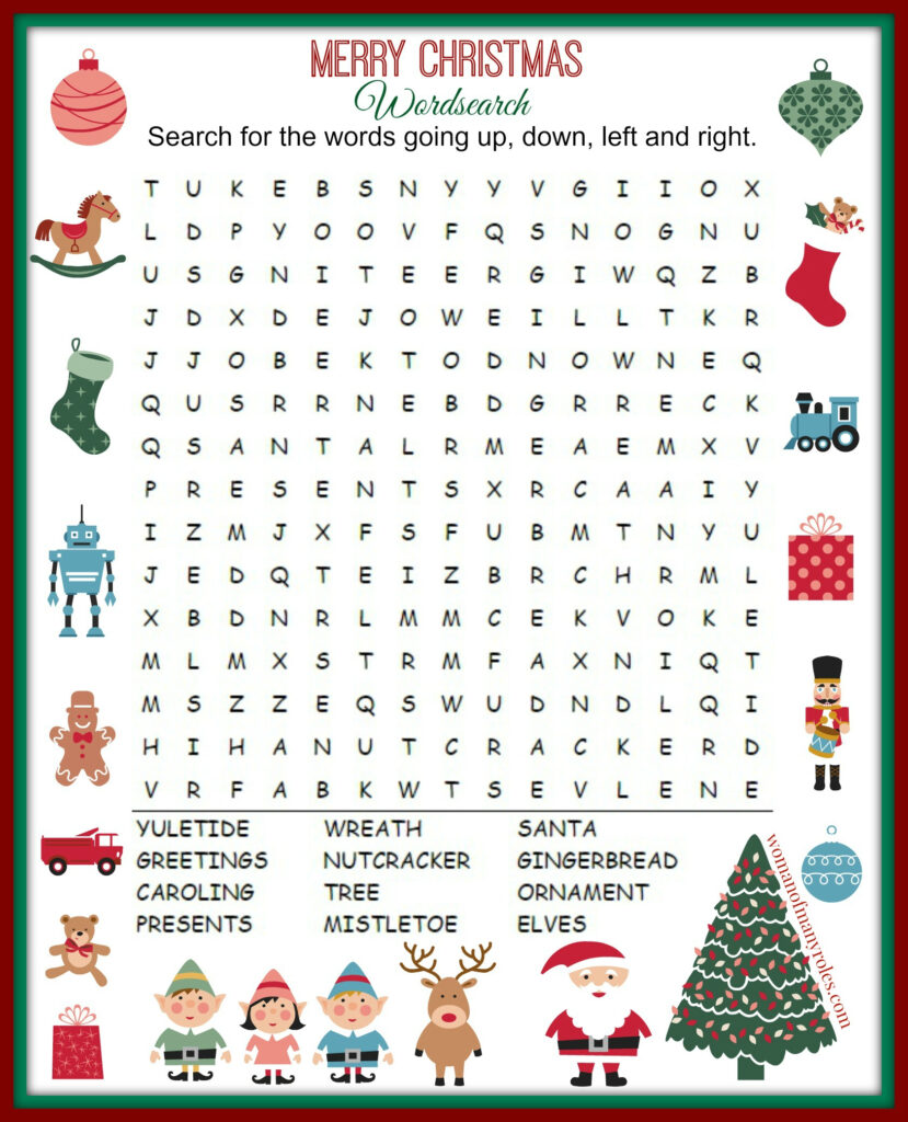 Christmas Word Search Printable : Woman Of Many Roles Christmas Word Search Printable : Woman Of Many Roles