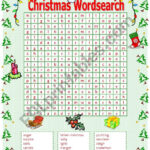 Christmas Wordsearch   Esl Worksheetmowells