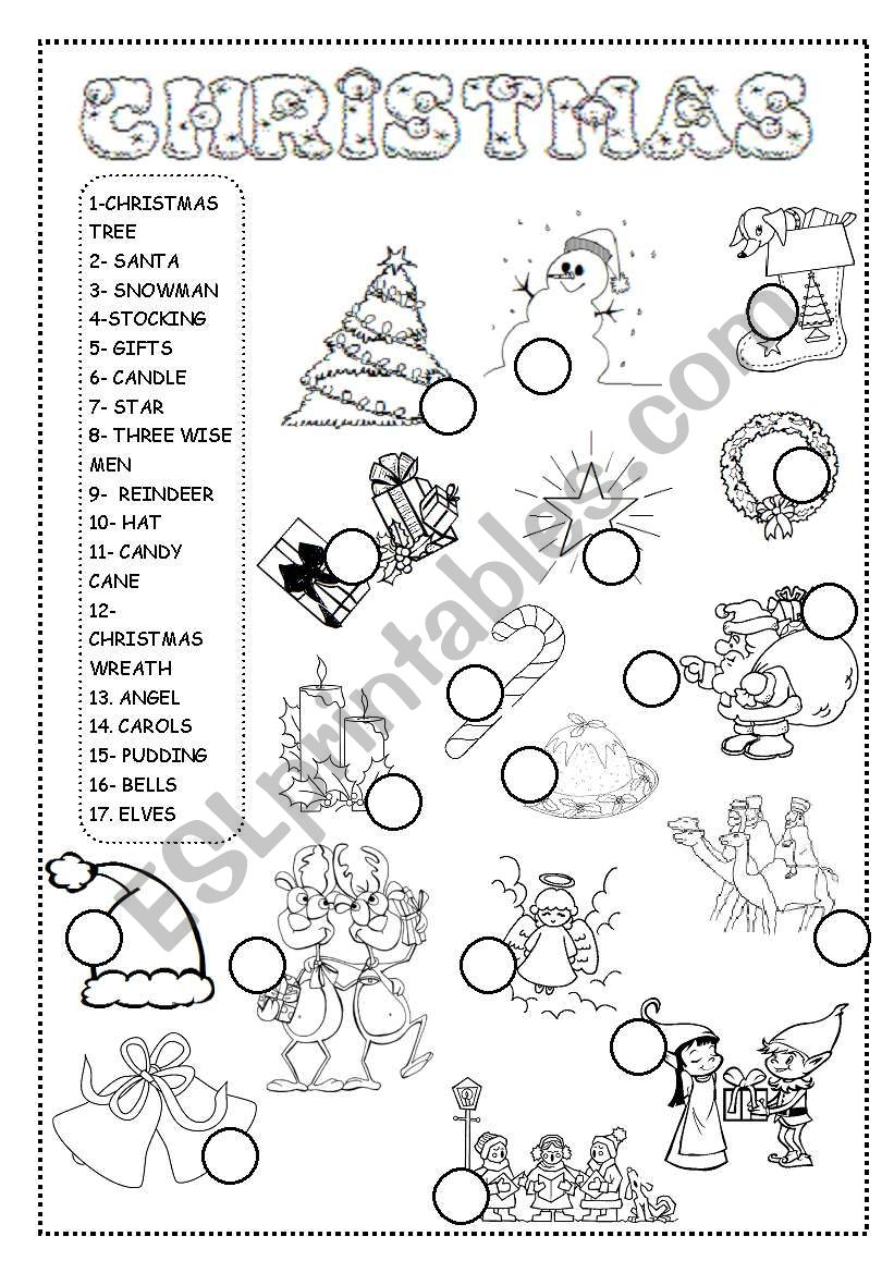 Christmas Worksheet - Esl Worksheetineta