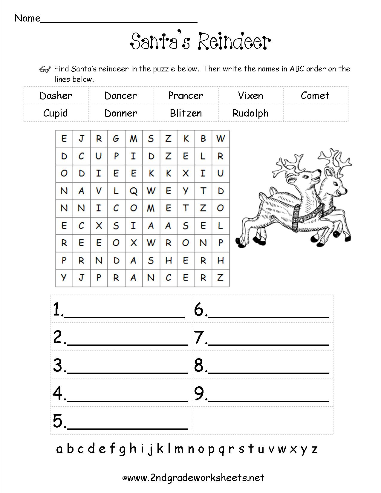 Christmas Worksheets And Printouts Free Order