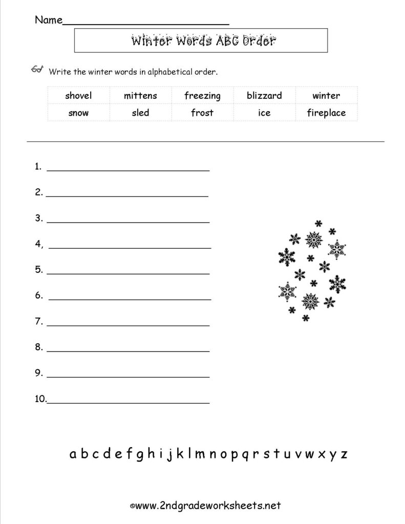 Christmas Worksheets And Printouts Free Order Winterwordsabc