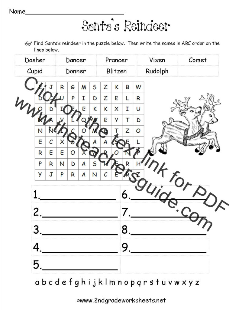 Christmas Worksheets And Printouts Second Grade Math