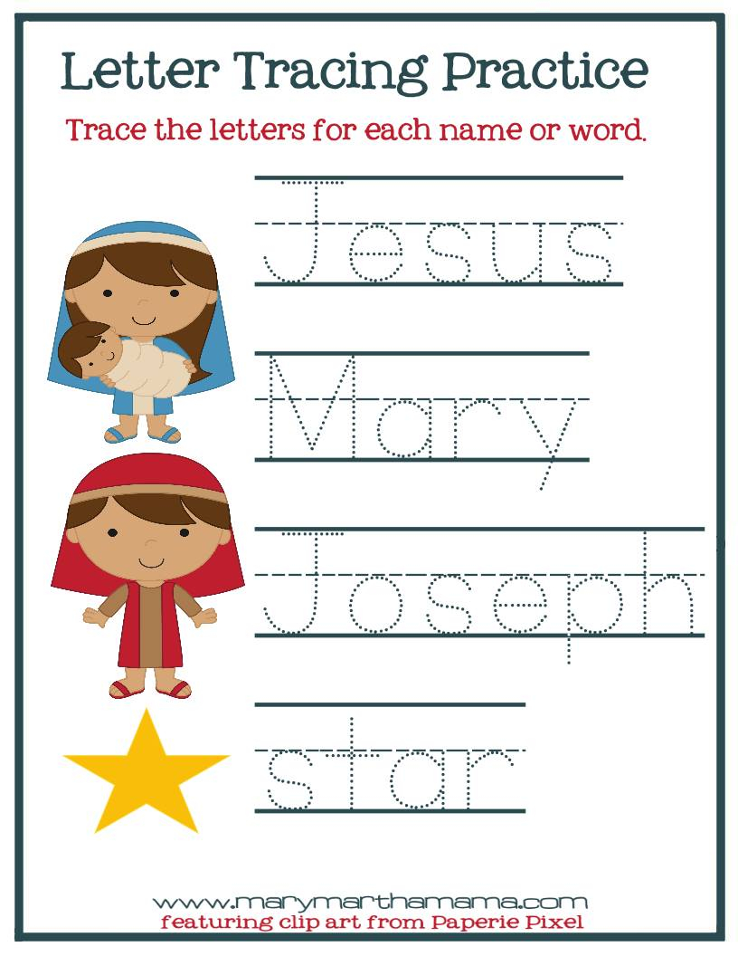 Christmas Worksheets For Preschoolers [Jesus' Birth] – Mary