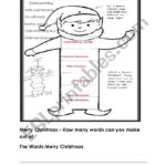 Christmas Writing, Ornament And Word Find   Esl Worksheet