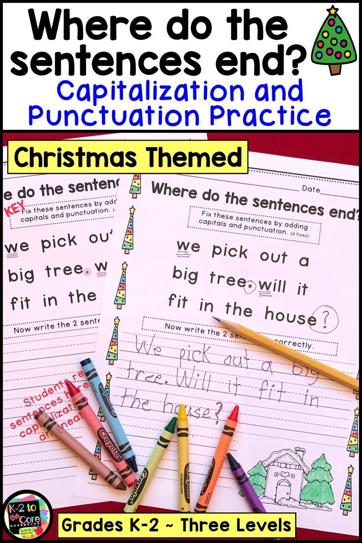 Christmas Writing Punctuation And Capitalization Practice
