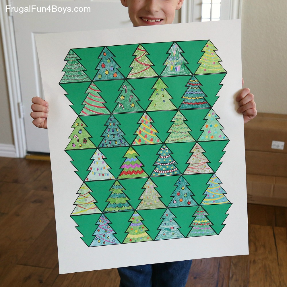 Collaborative Art With Christmas Tree Tessellations - Frugal