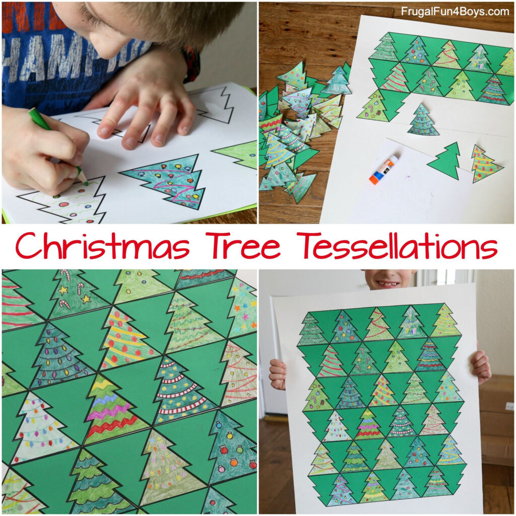 Collaborative Art With Christmas Tree Tessellations   Frugal