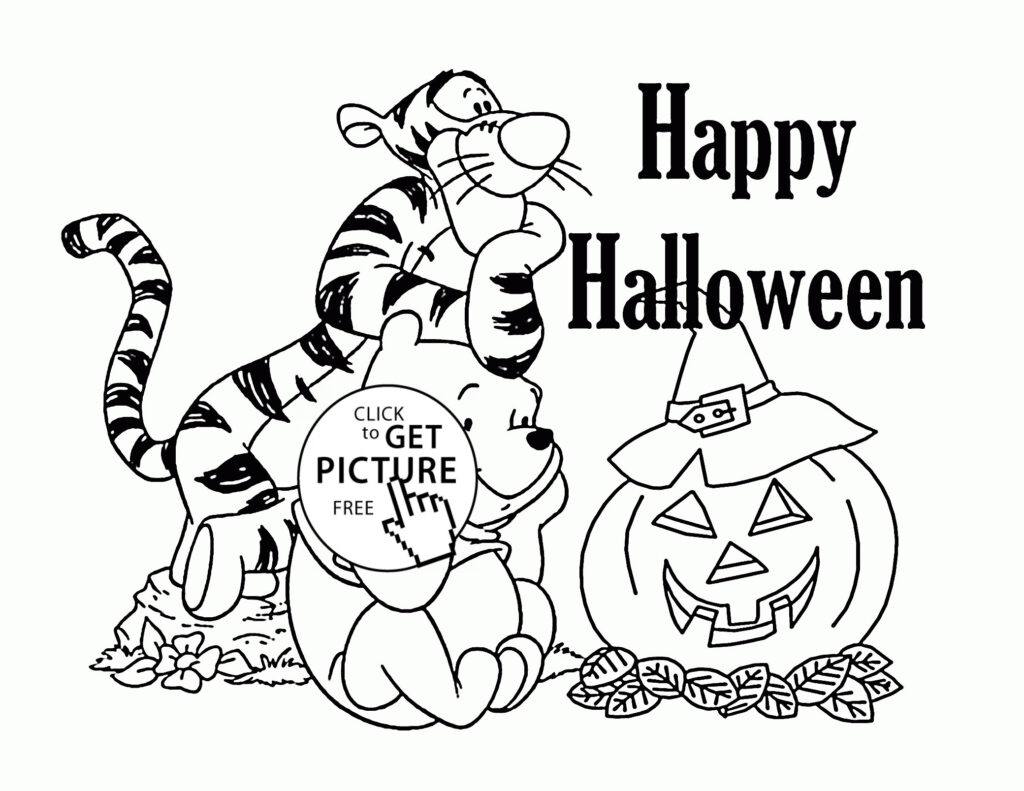 Coloring Childrens Halloween Awesome Winnie Fun Worksheets