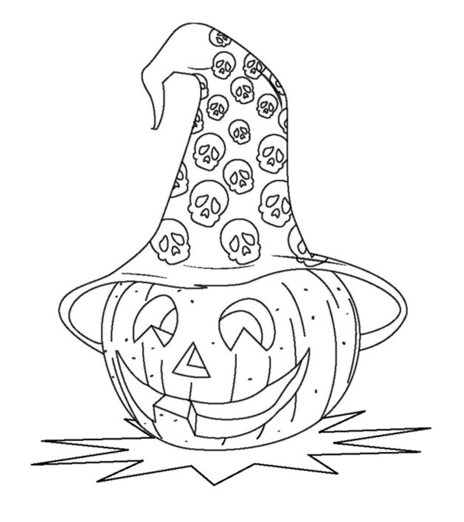 Coloring Pages Halloween Pumpkin Plain Sheet Small