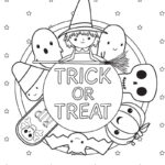 Coloring Pages Trick Or Treat Sheets Free Halloween