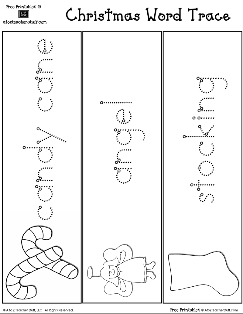 Coloring Pages Worksheets Christmaswordtrace Printable Name