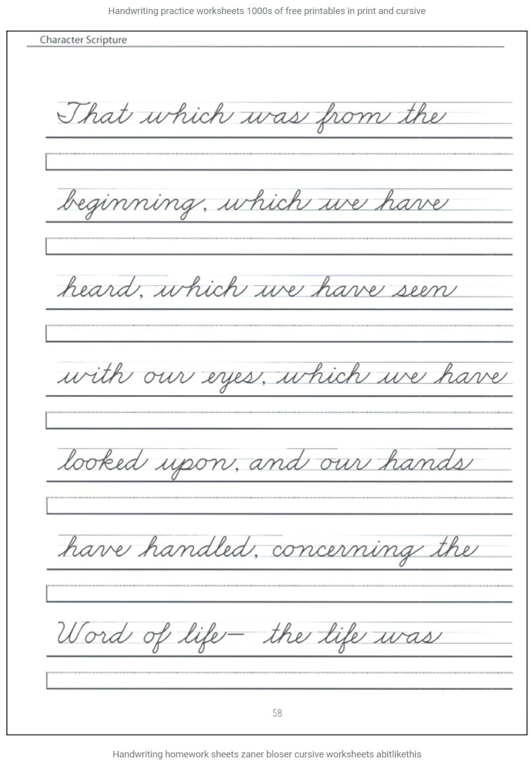 Free Printable Cursive Writing Sheets For High School Student