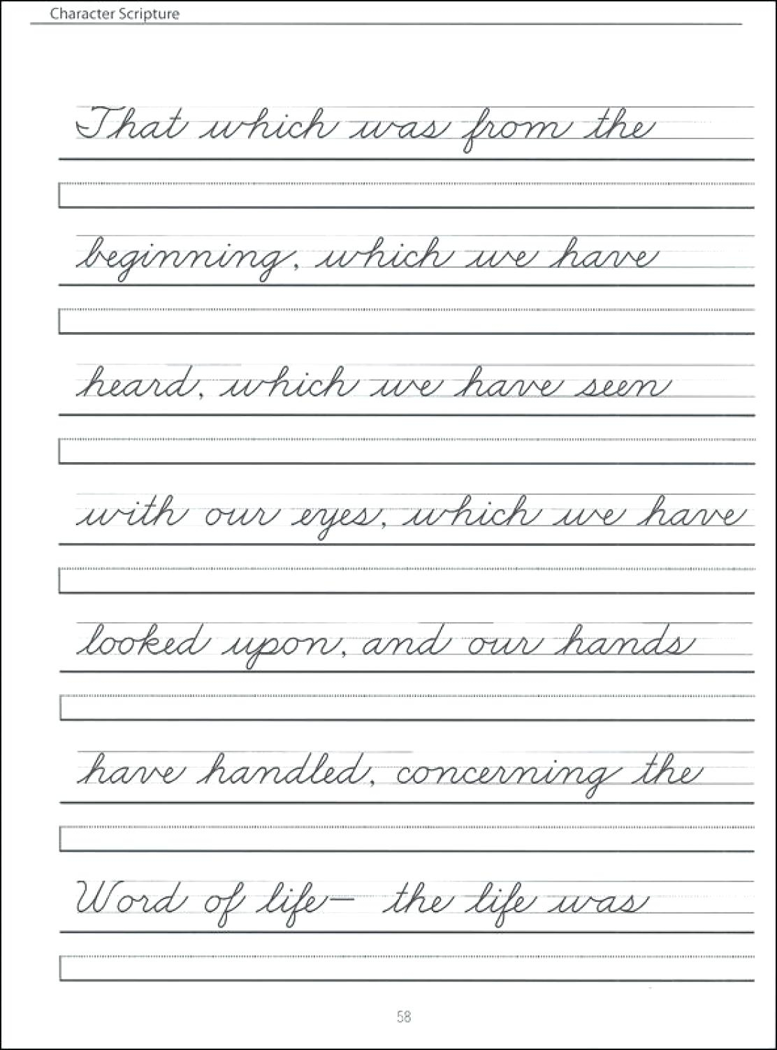 English Cursive Handwriting Worksheets