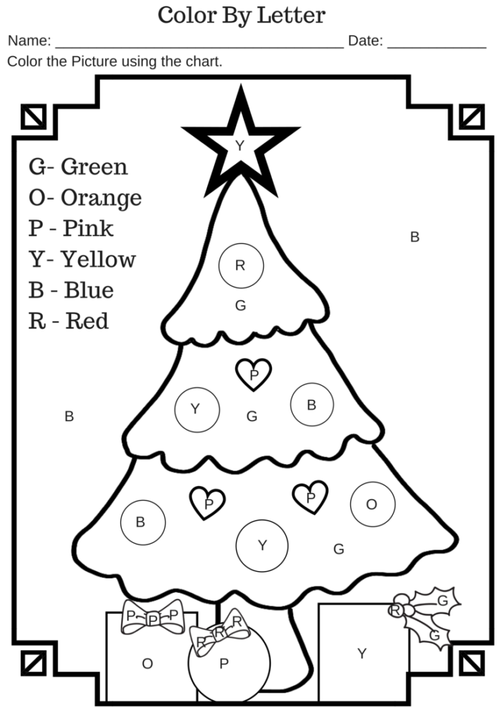 Colorletter Christmas Tree Free Printable Worksheet Colorletter Christmas Tree Free Printable Worksheet