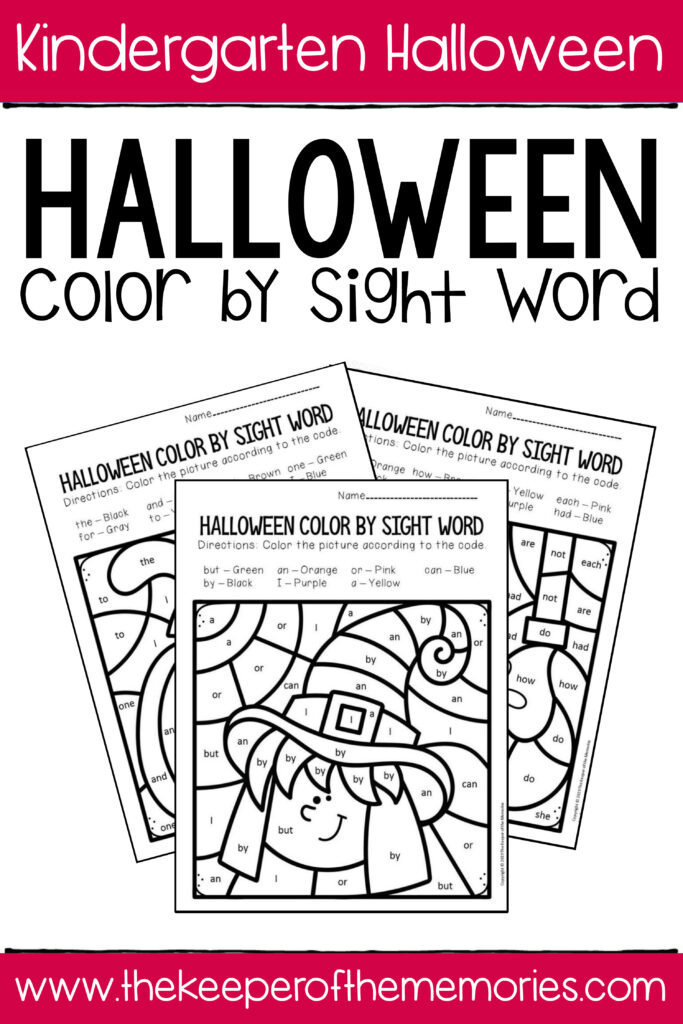 Colorsight Word Halloween Kindergarten Worksheets