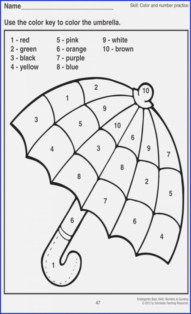 Colournumbers Worksheets Coloring Book Number Free Color