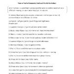 Commonly Confused Words Worksheets | Your And You're
