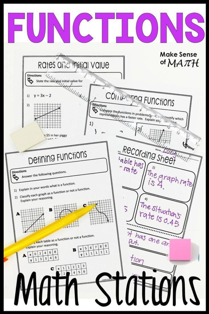 Comparing Functions Worksheet 8Th Grade Functions Stations