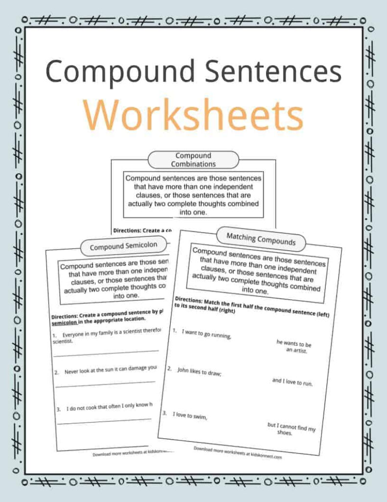 Compound Sentences Worksheets, Examples & Definition For Kids
