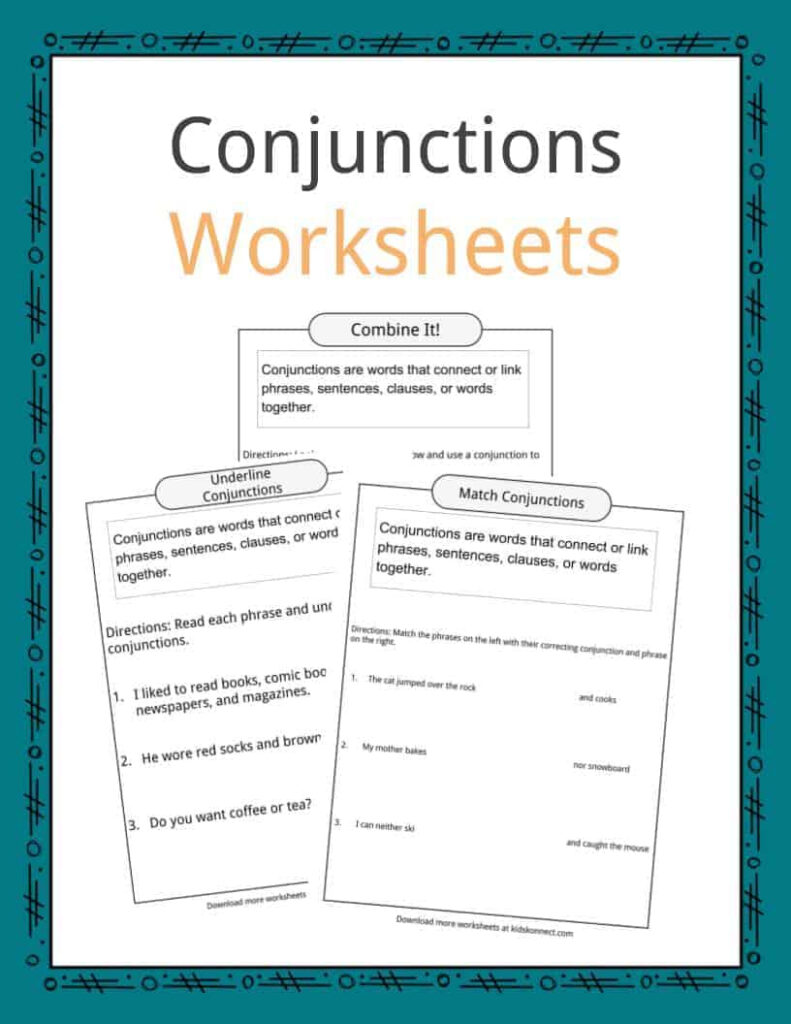 Conjunctions Examples, Definition & Worksheets For Kids