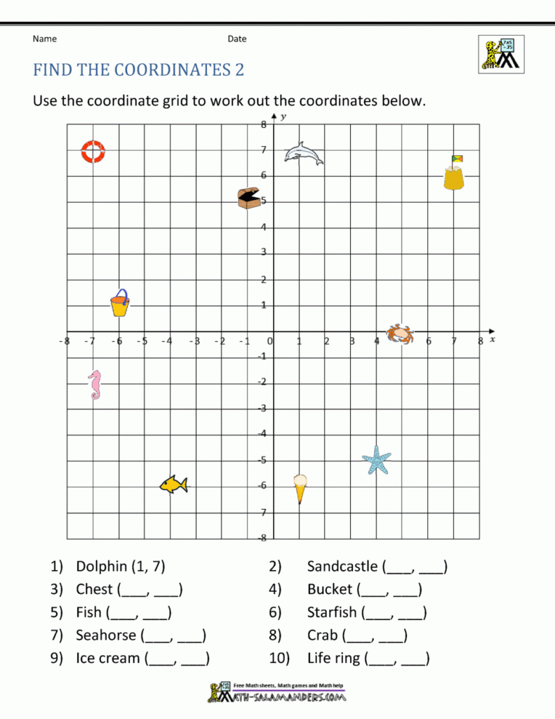 Coordinate Plane Worksheets   4 Quadrants