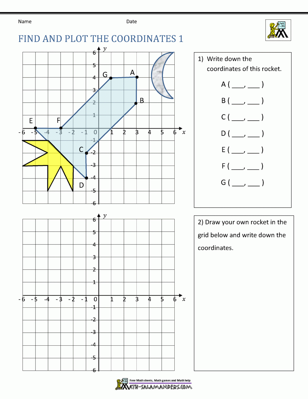 Easy Coordinates Worksheets For Hallowen