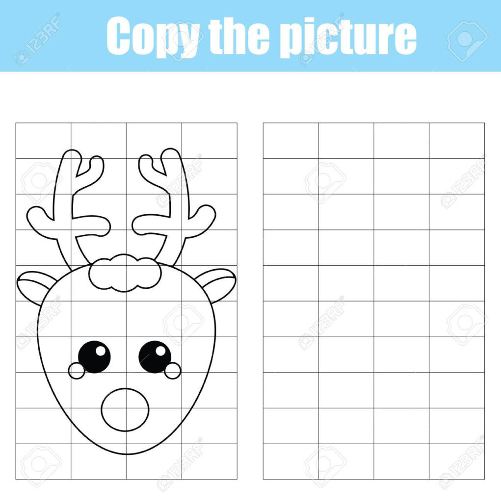 Copy The Picture Using A Grid Children Educational Drawing Game