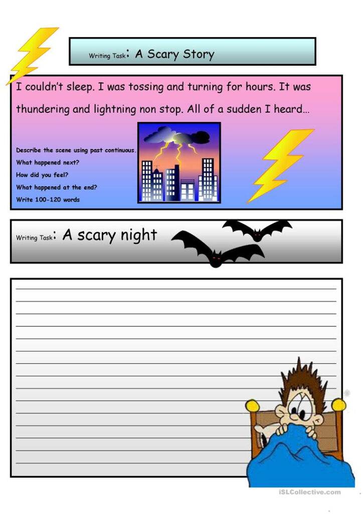 Creative Writing: A Scary Story #3 A2 Level   English Esl