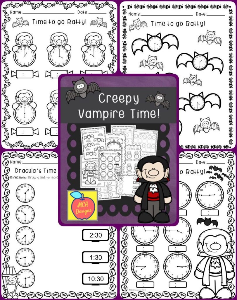 Creepy Vampire Time | Halloween Math Activities, Halloween
