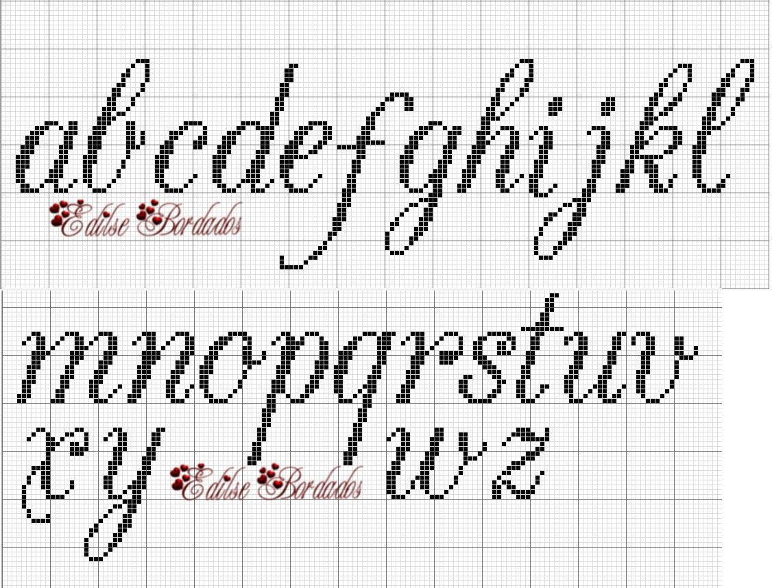 Cross Stitch Alphabet Cursive