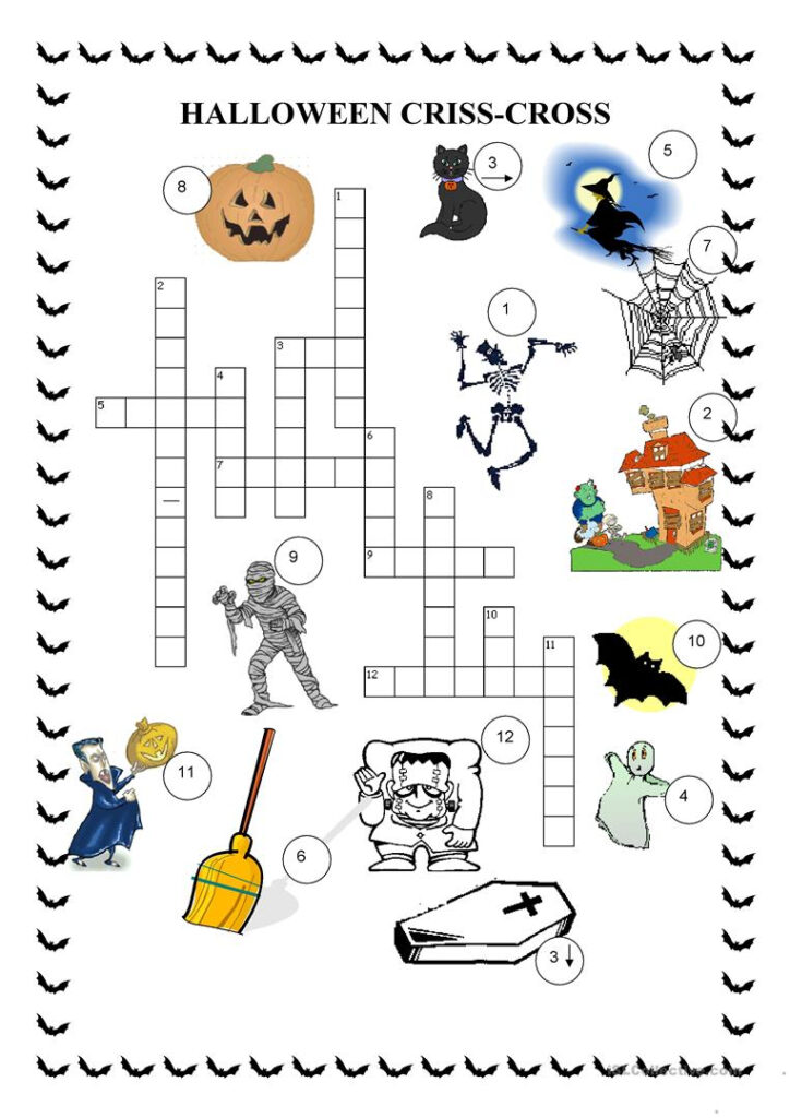 Crosswords   Halloween   English Esl Worksheets For Distance