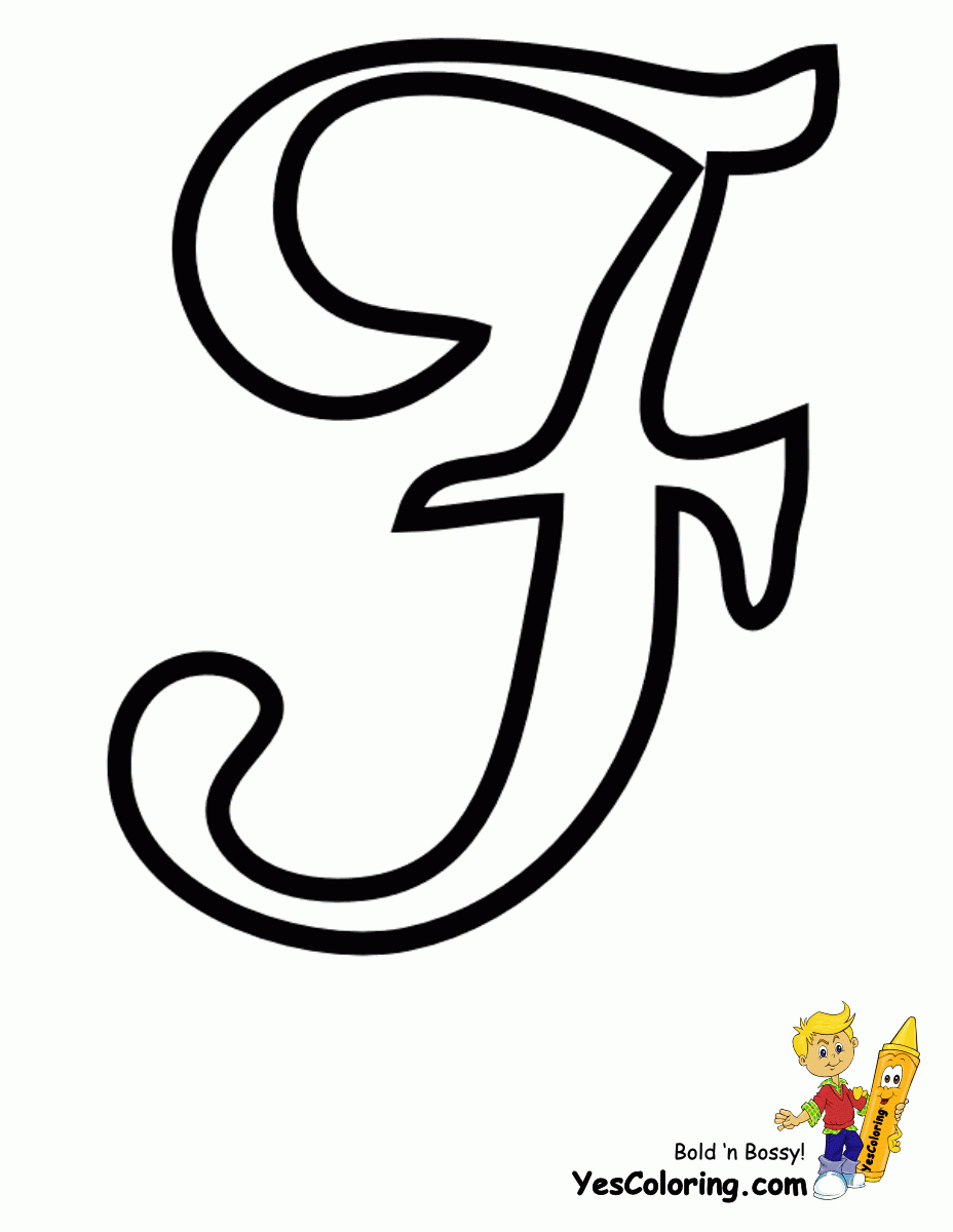 Cursive Alphabet Printout F At Yescoloring | Cursive