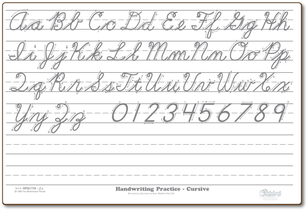 Cursive Practice. Notice The Diagram Instructions On How To