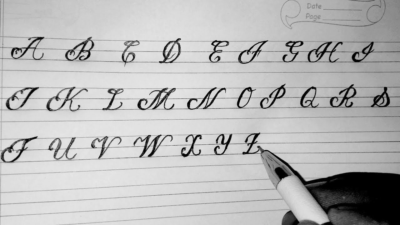 Cursive Alphabet Calligraphy | AlphabetWorksheetsFree.com