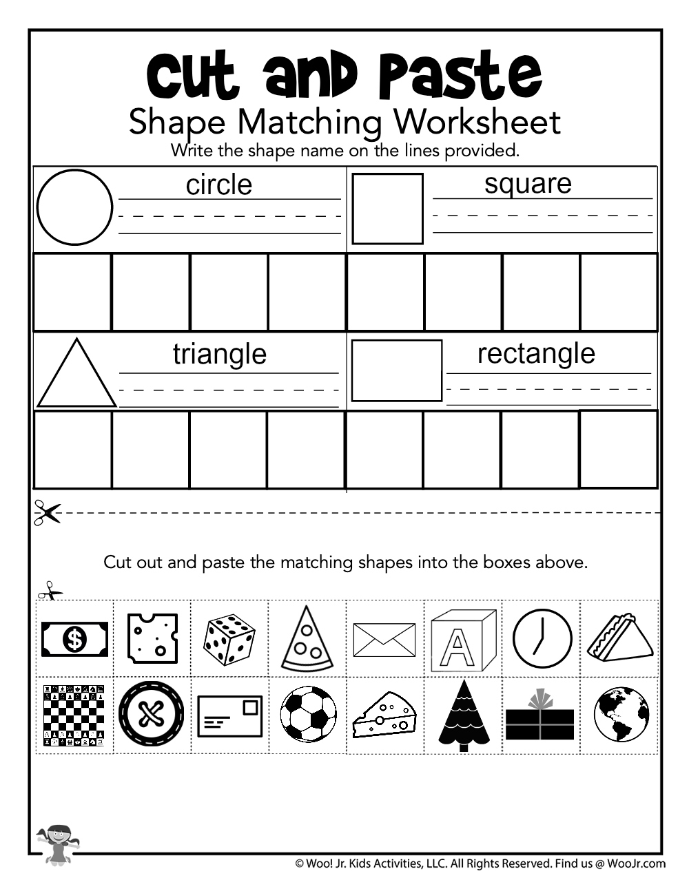 Cut And Paste Shape Matching Practice | Woo! Jr. Kids Activities