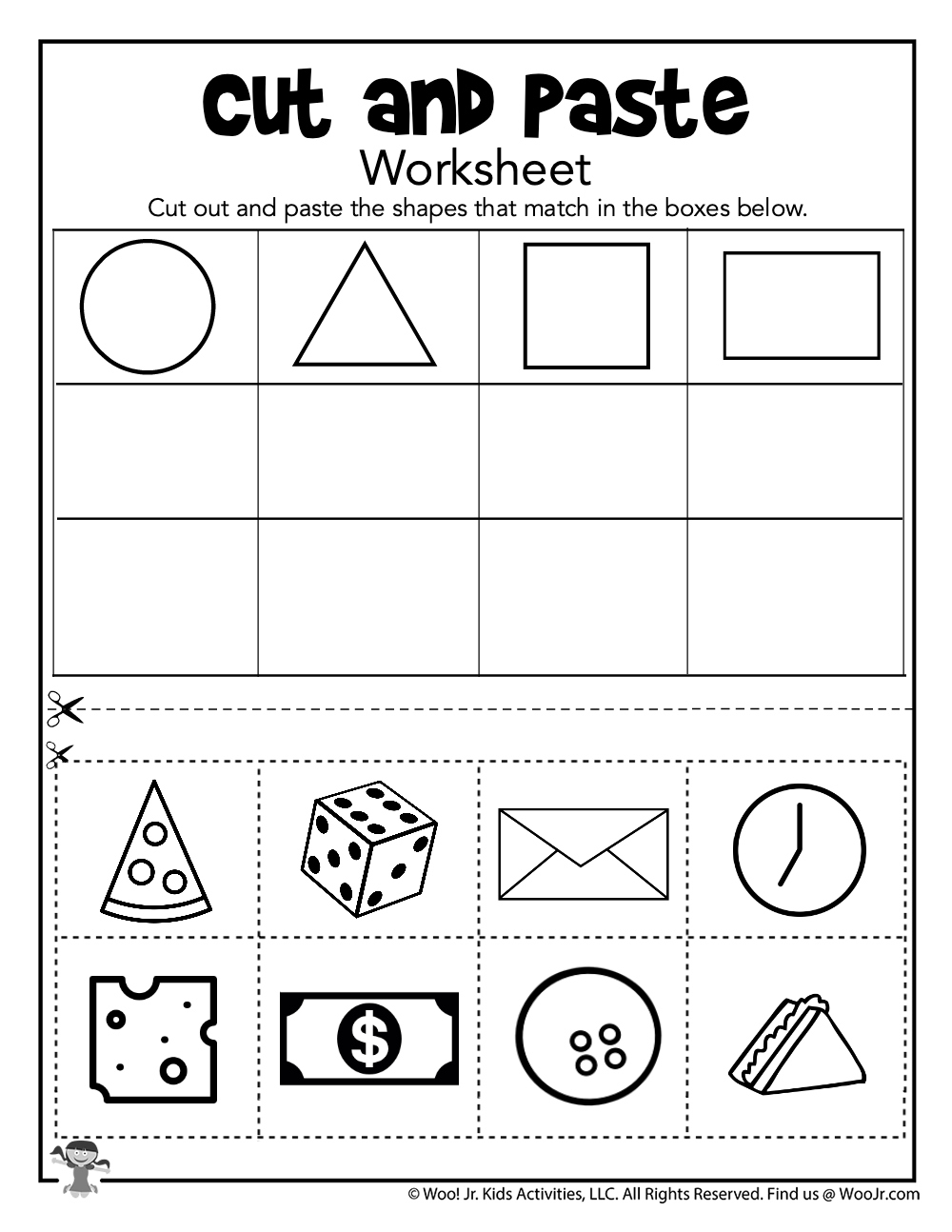 Cut And Paste Shape Sorting Worksheet | Woo! Jr. Kids Activities