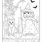 Cute Witch And Cat Hidden Picture Printable | Woo! Jr. Kids