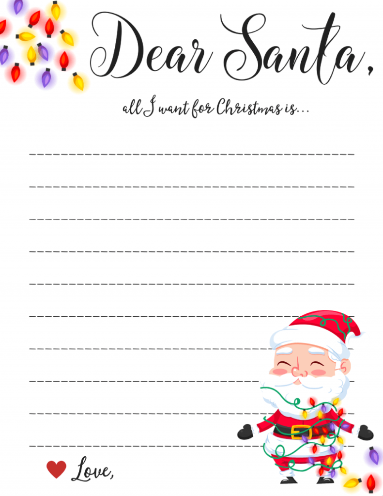 Dear Santa Letter: Free Printable Downloads  