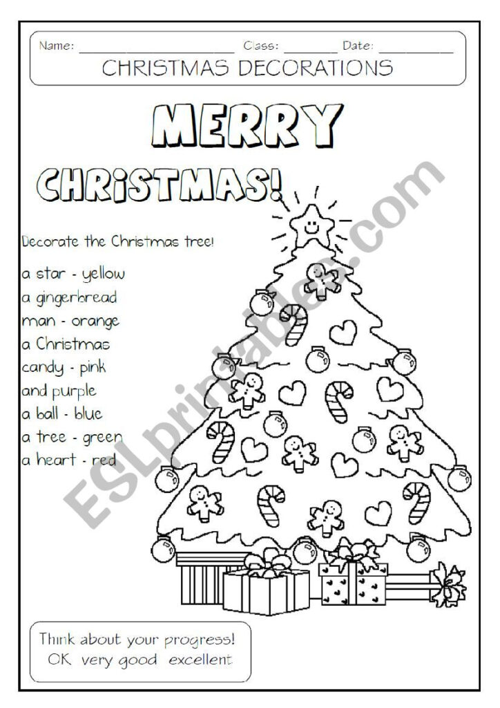 Decorate The Christmas Tree   Esl Worksheetmakigi